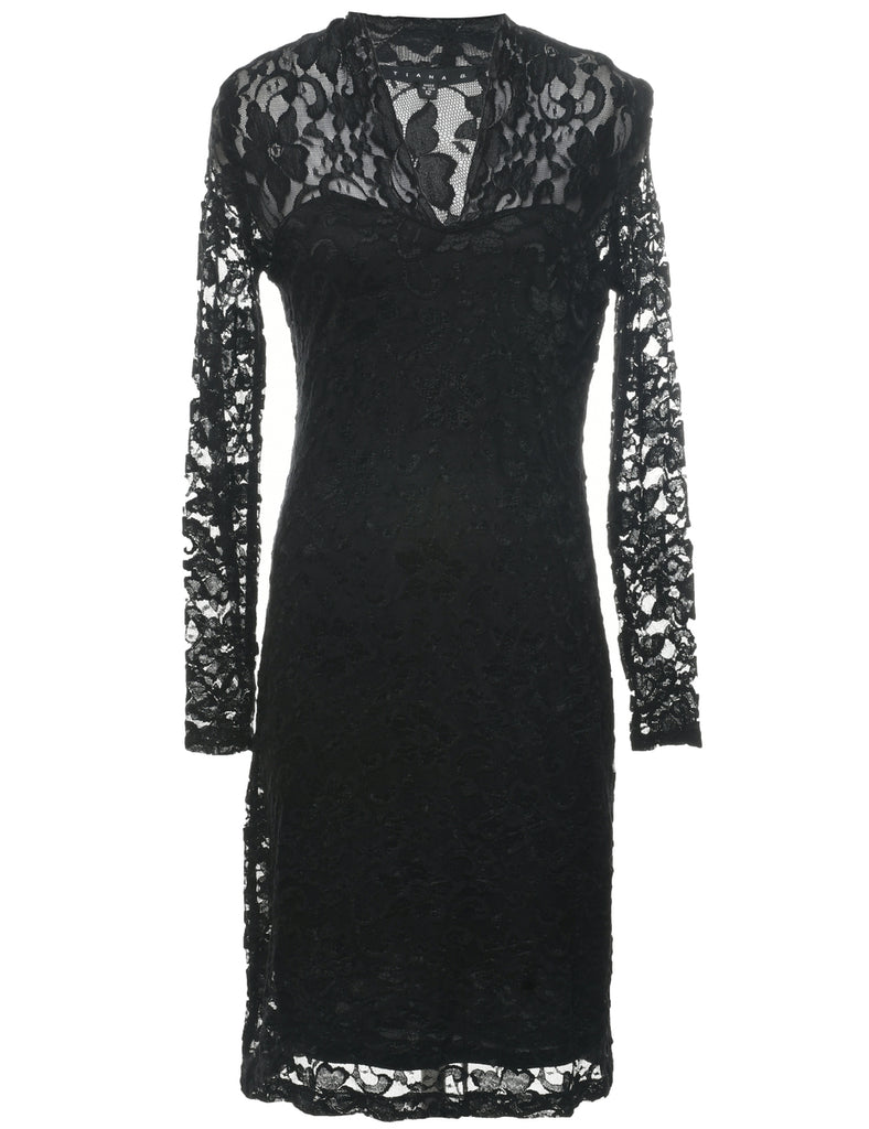 Lace Black Evening Dress - M