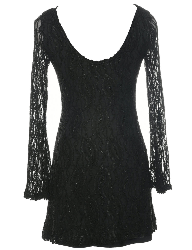 Lace Black Evening Dress - S