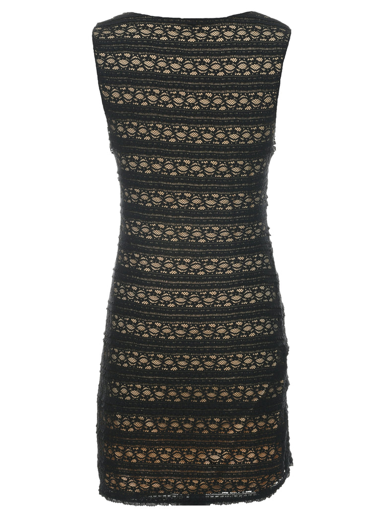 Lace Black Evening Dress - S