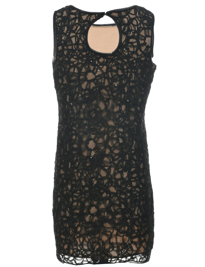 Lace Black Evening Dress - M