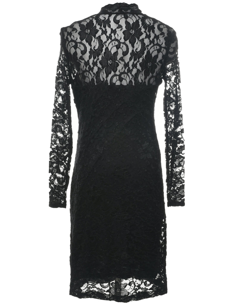 Lace Black Evening Dress - M