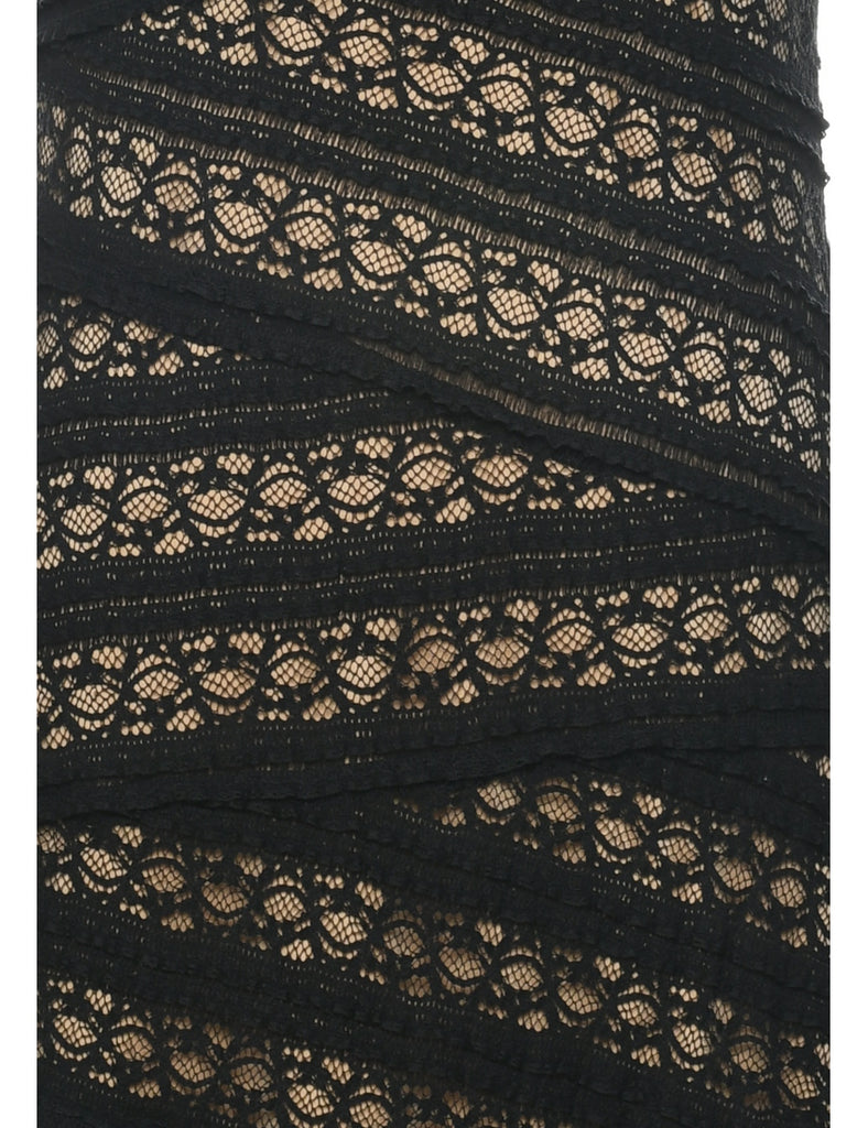 Lace Black Evening Dress - S