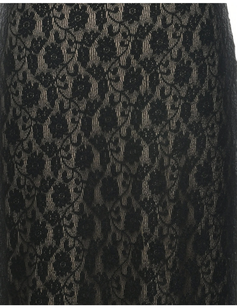 Lace Black Evening Dress - S