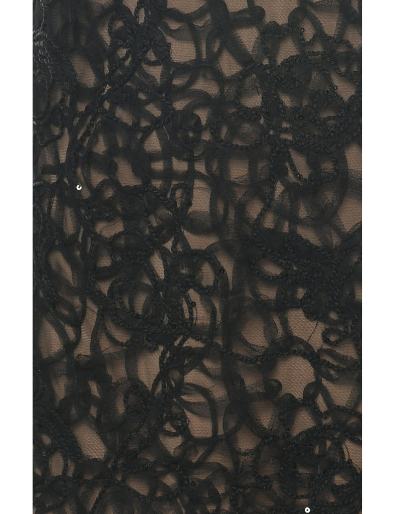 Lace Black Evening Dress - M