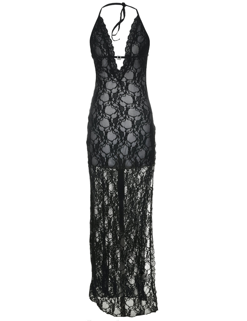 Lace Black Nightdress - XS