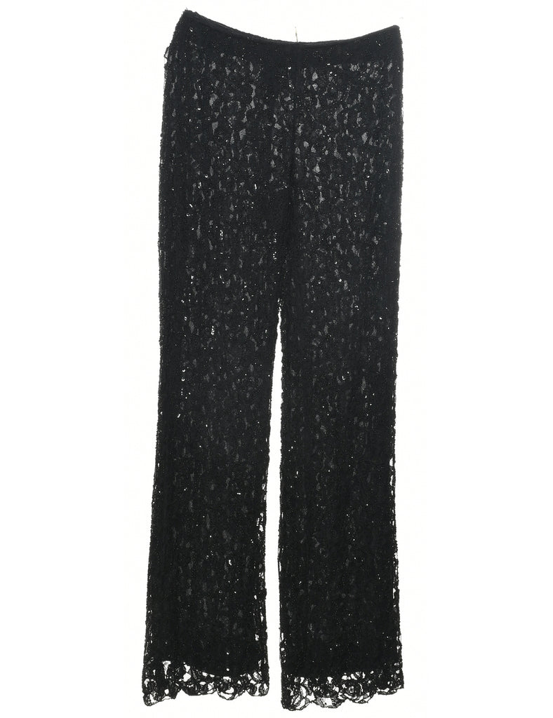 Lace Black Y2K Trousers - W27 L30