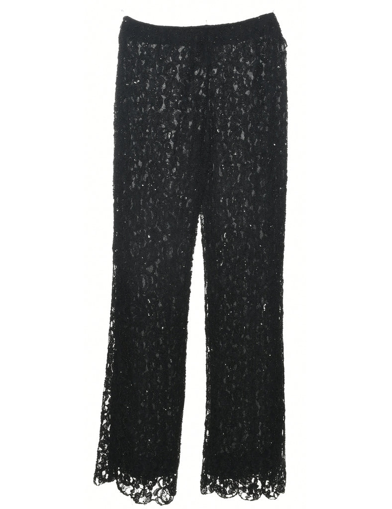Lace Black Y2K Trousers - W27 L30