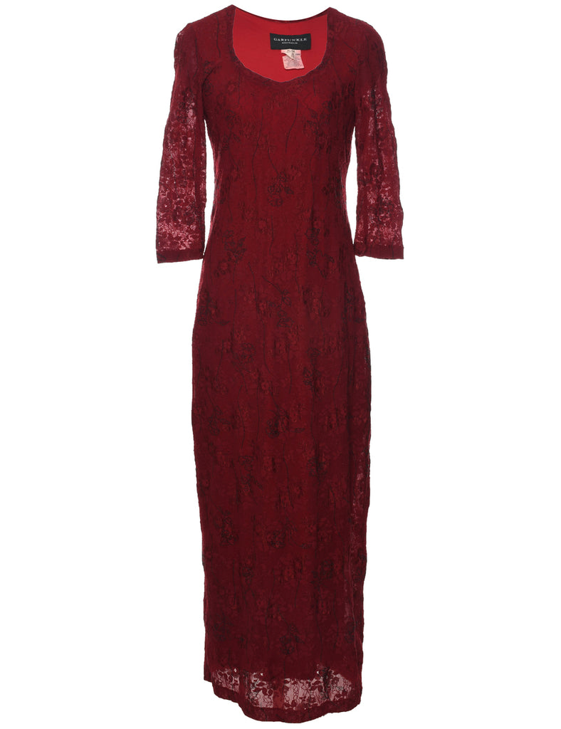 Lace Evening Dress - M