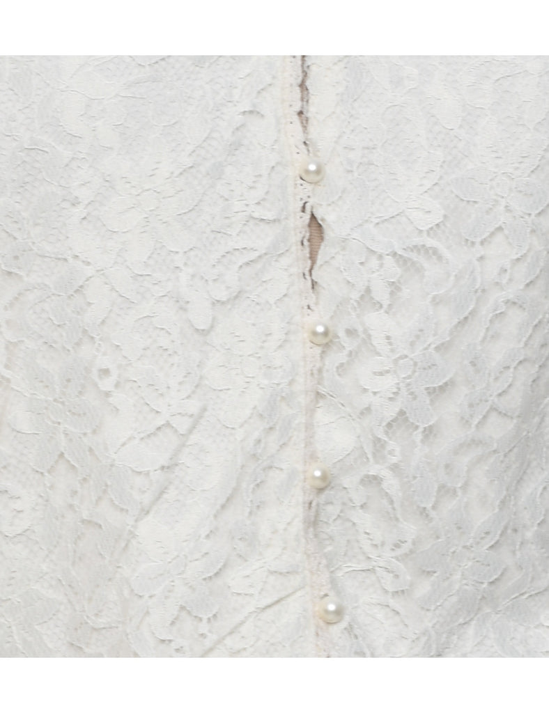Lace Floral Pattern Jacket - M