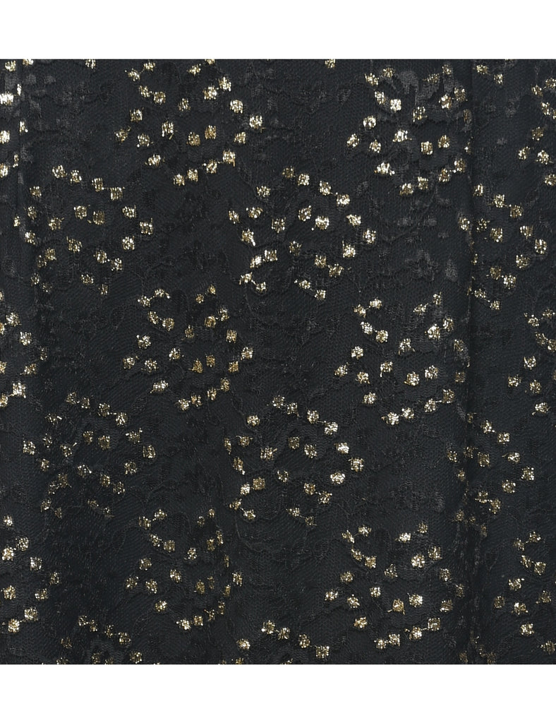 Lace Floral Pattern Pencil Skirt - M