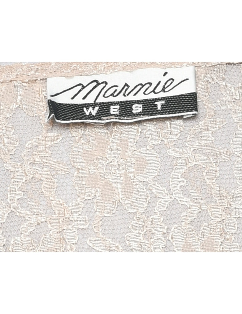 Lace Light Brown Evening Dress - M