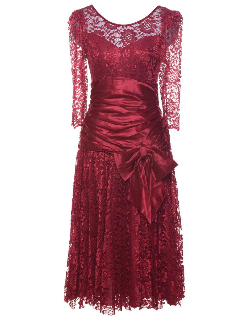Lace Plum Evening Dress - XS