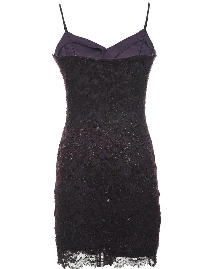 Lace Purple Evening Dress - XS