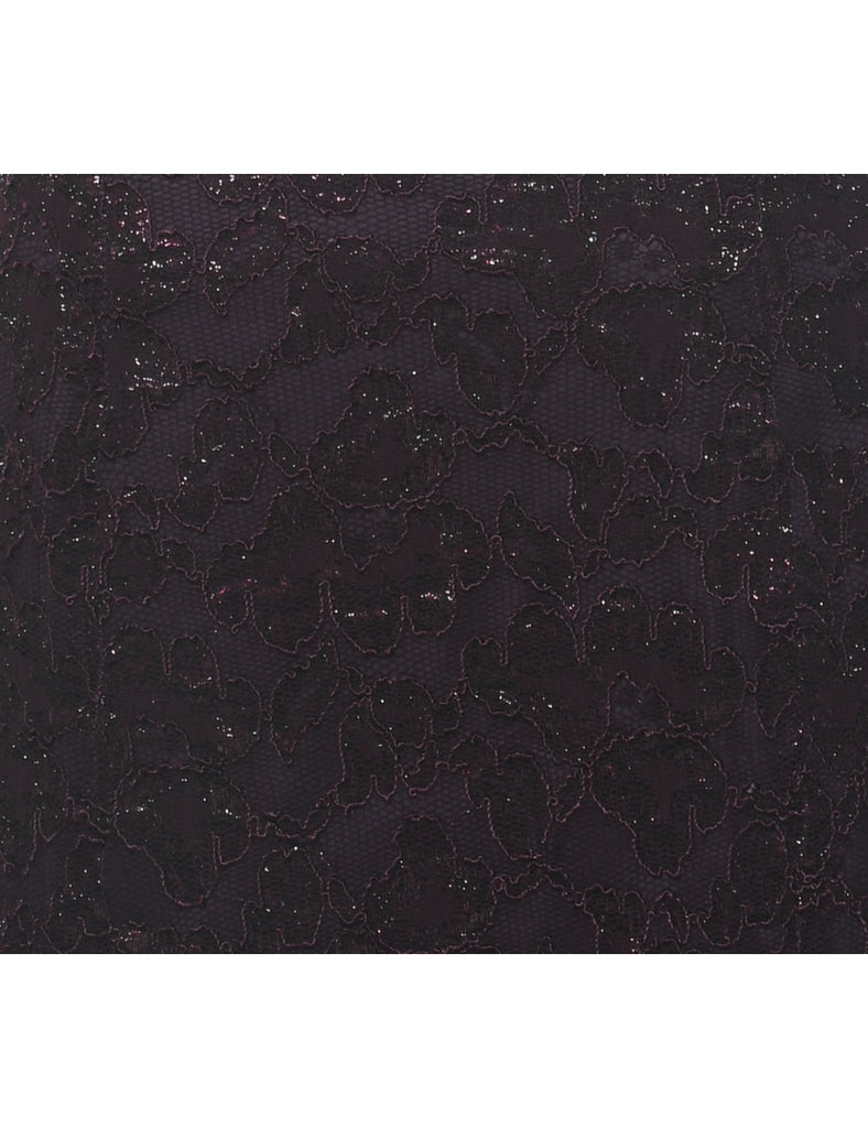 Lace Purple Evening Dress - XS