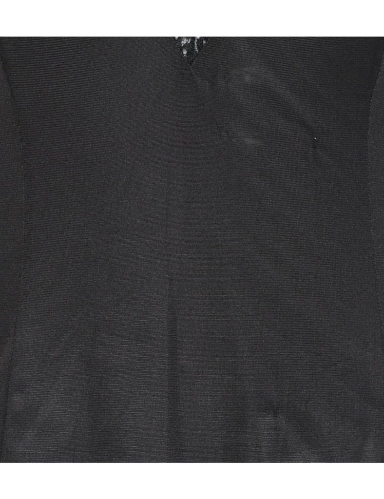 Lace Trim Black Classic Camisole - M