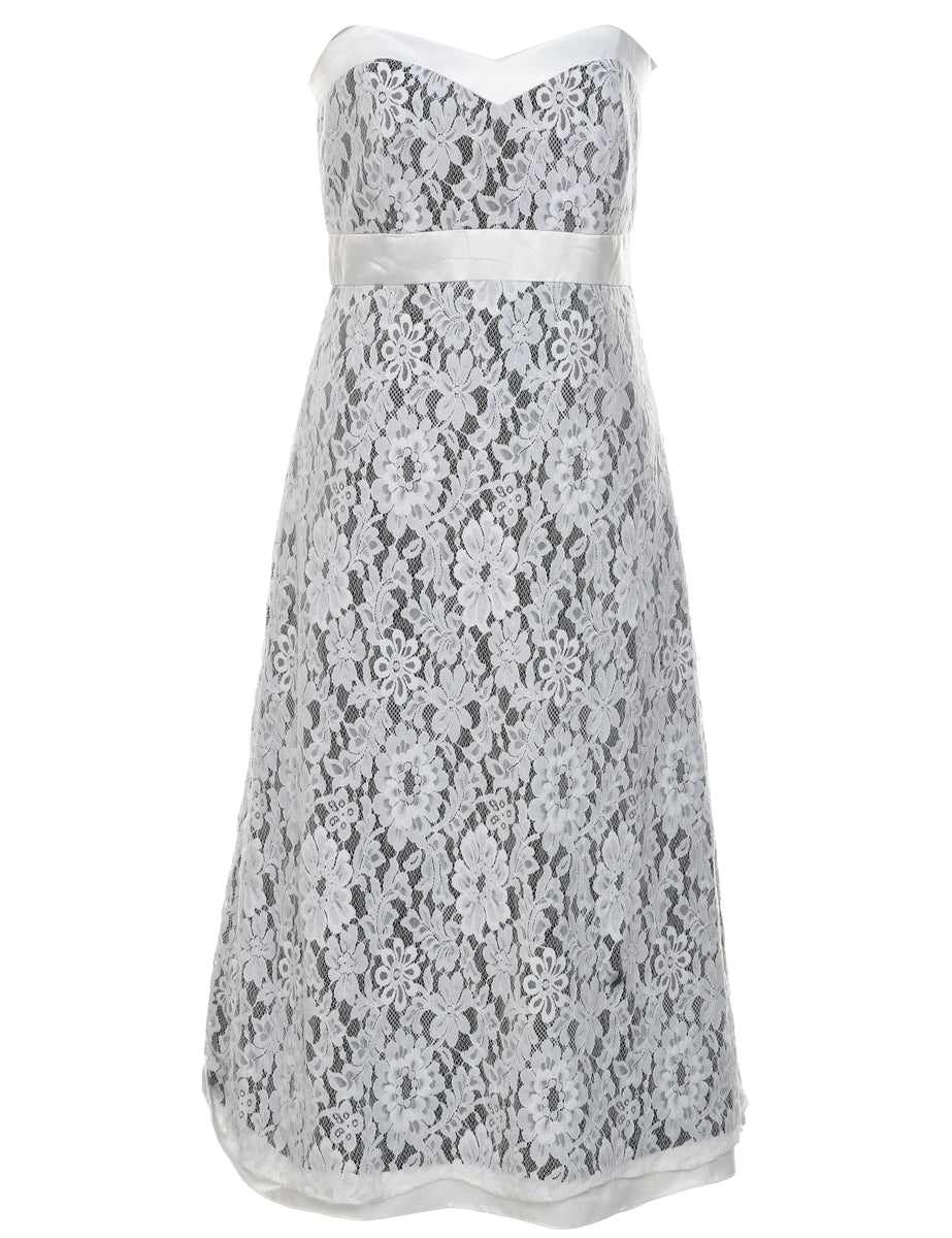 white dresses formal Elegant White Long Sleeve One Shoulder Prom Dress With Split main image 0