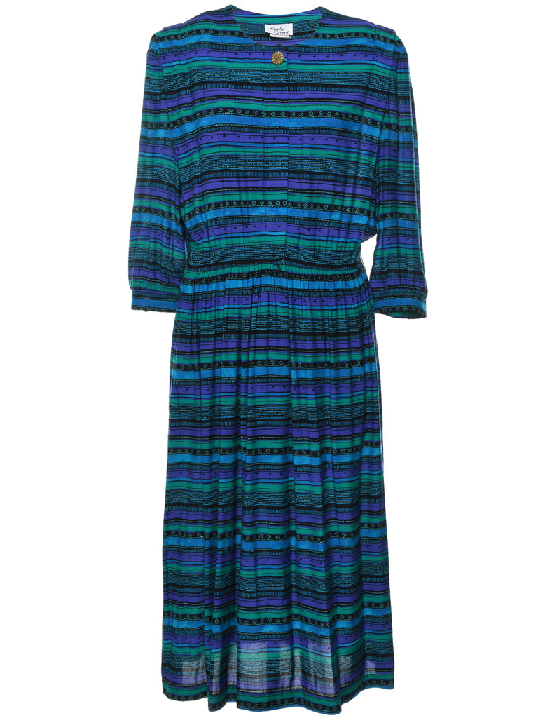 Lady Carol Striped Pattern Maxi Dress - XL