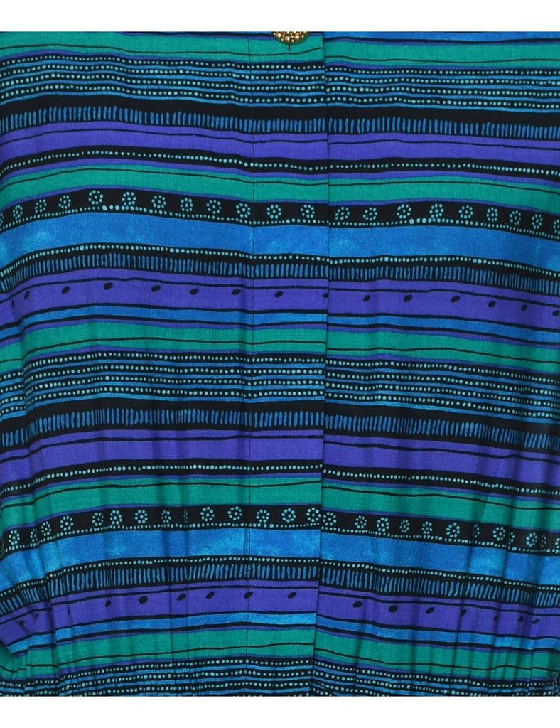 Lady Carol Striped Pattern Maxi Dress - XL