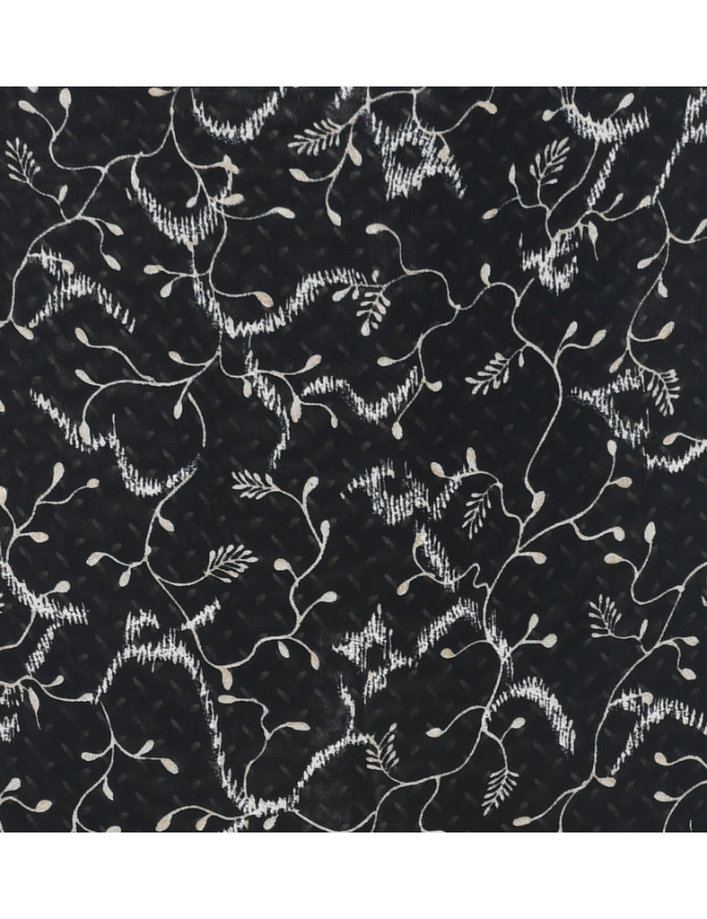 Leafy Print A-line Skirt - M