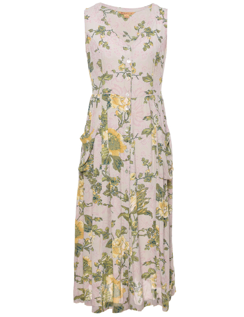 Leafy Print Dress - M