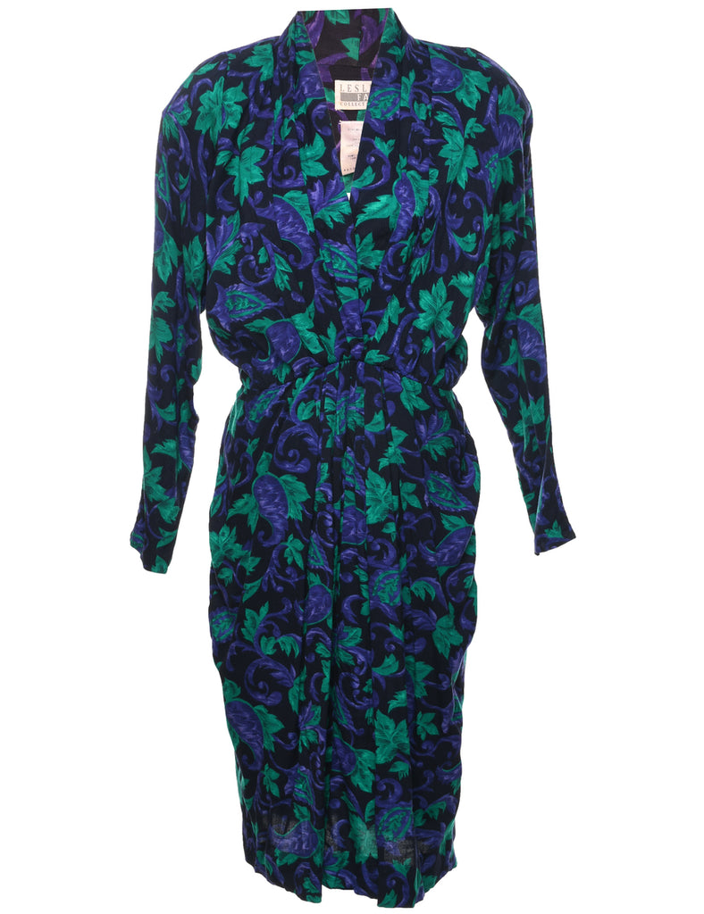 Leafy Print Dress - M