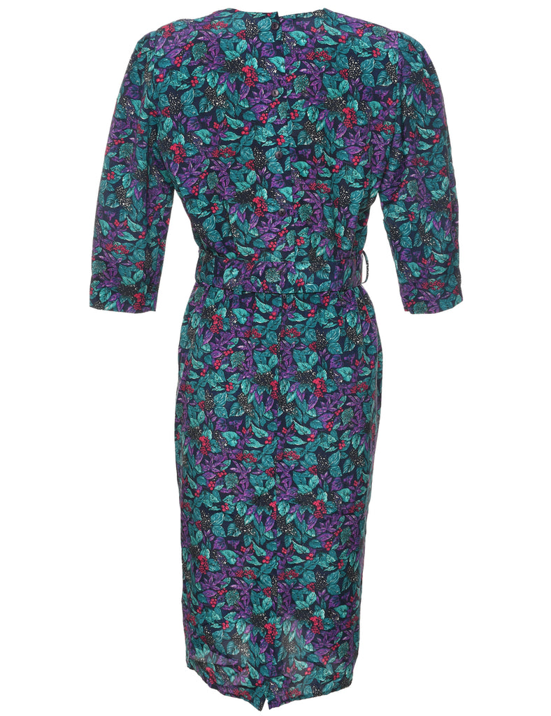 Leafy Print Dress - L