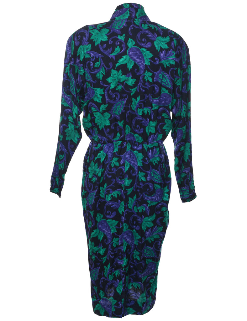 Leafy Print Dress - M