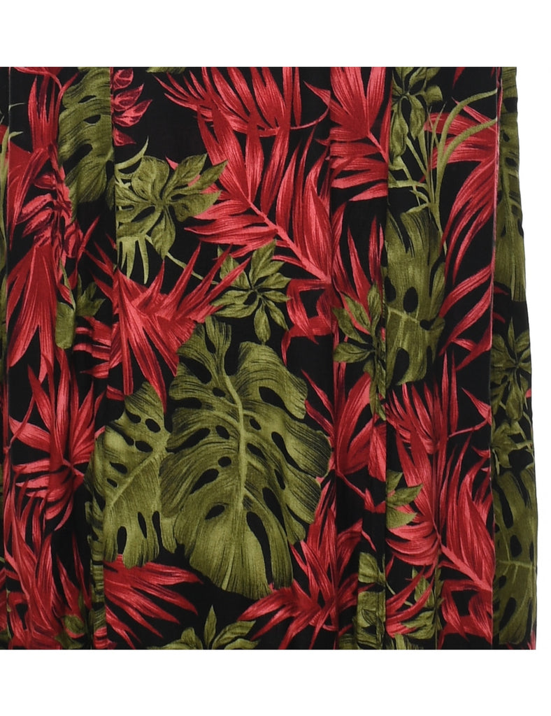 Leafy Print Dress - M