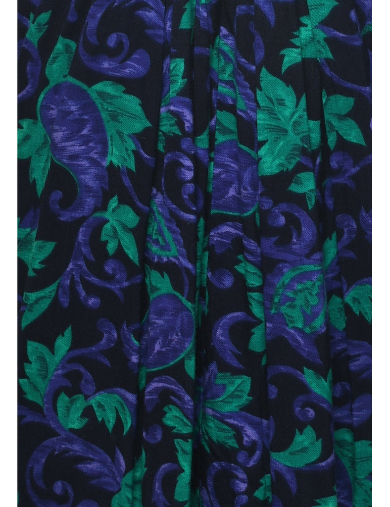 Leafy Print Dress - M
