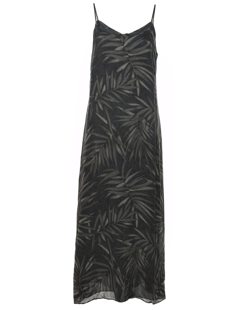 Leafy Print Maxi Dress - M