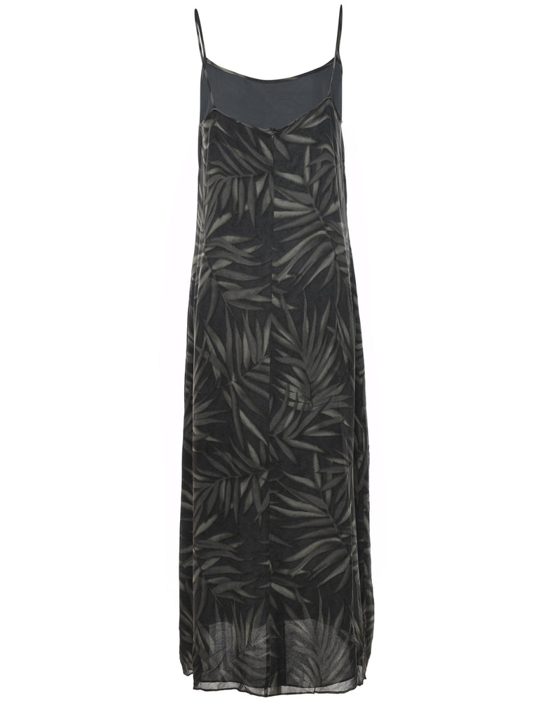 Leafy Print Maxi Dress - M