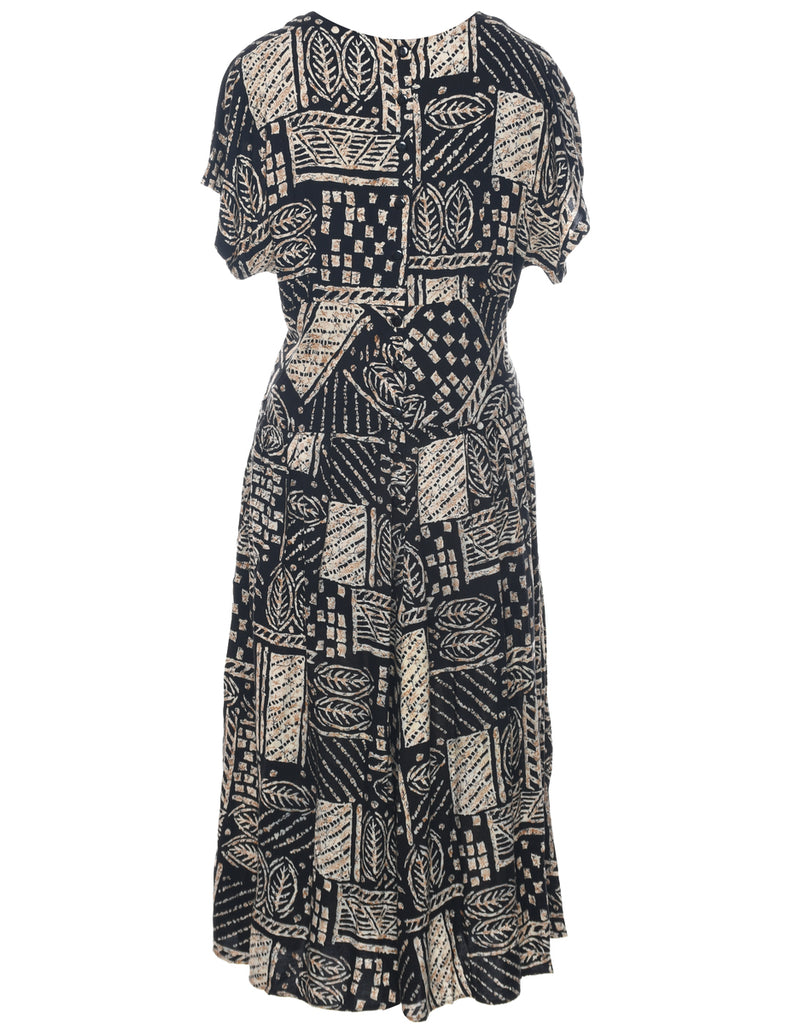 Leafy Print Maxi Dress - M
