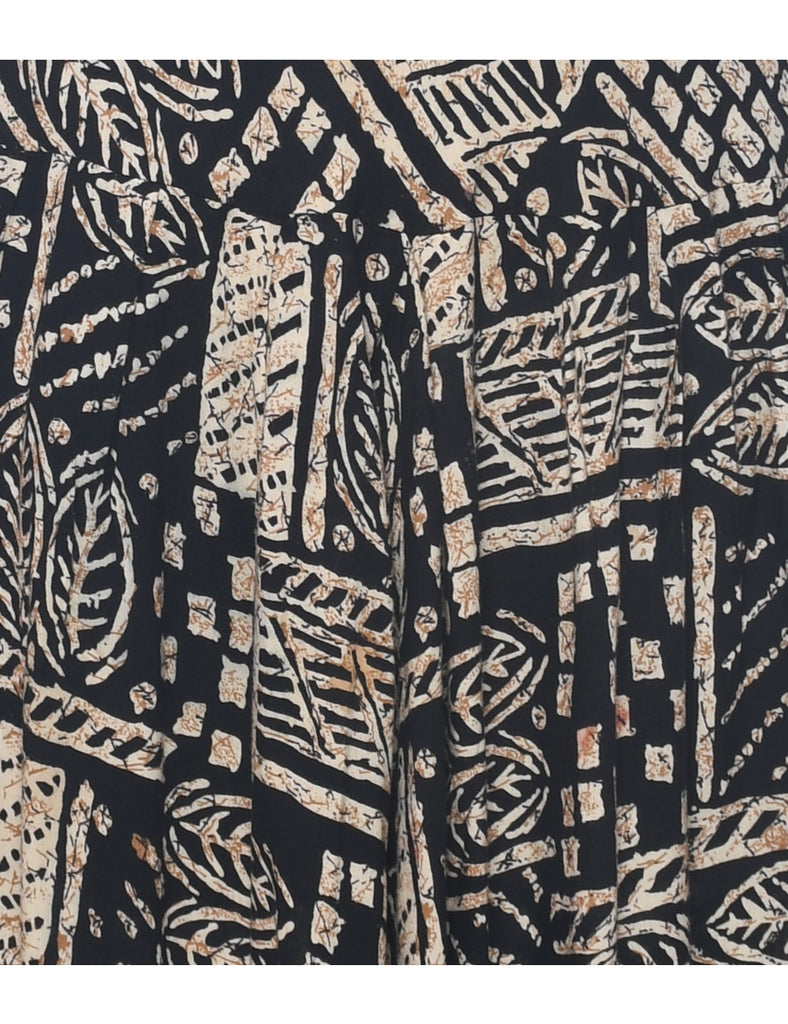 Leafy Print Maxi Dress - M