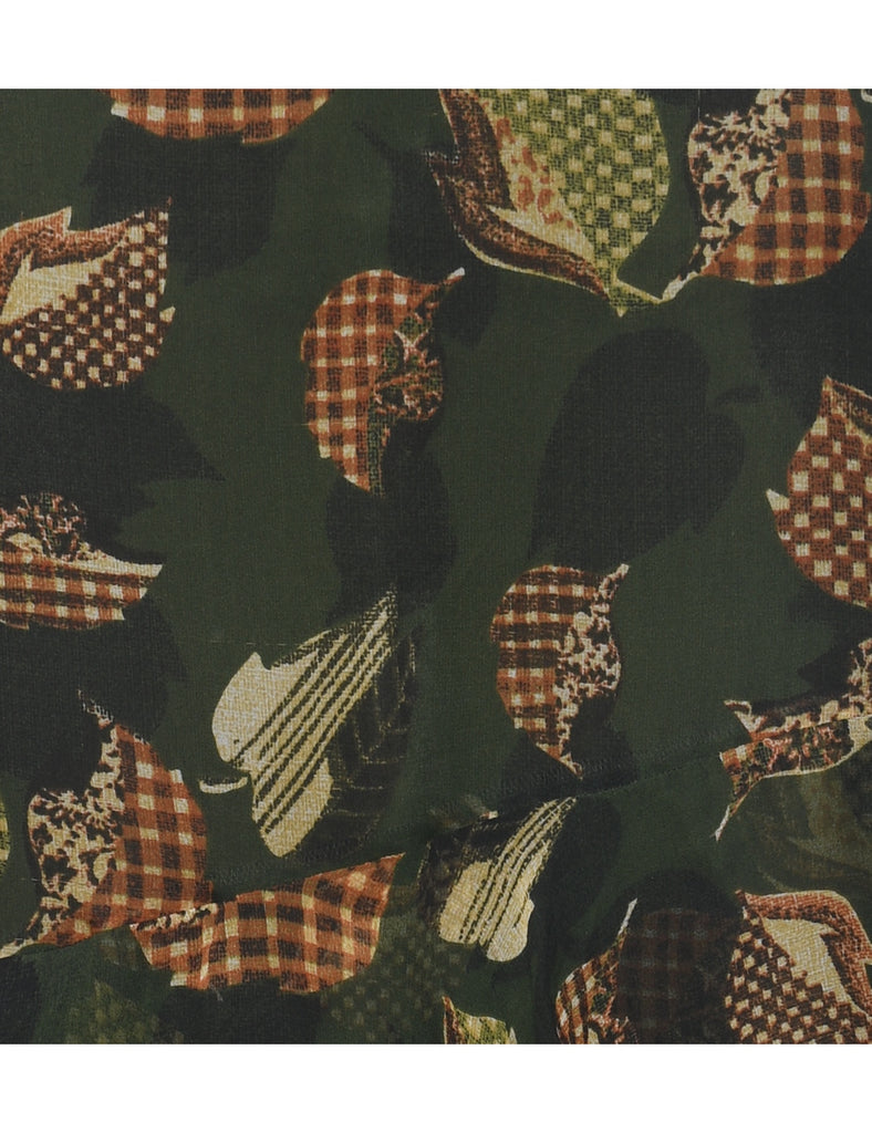 Leafy Print Ra-Ra Skirt - L