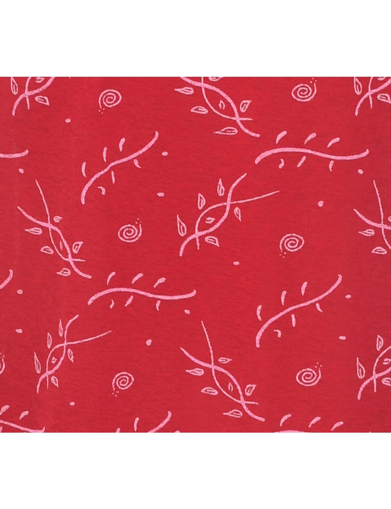 Leafy Print Shift Dress - M