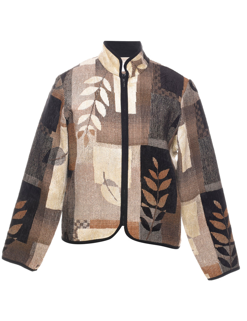 Leafy Print Tapestry Jacket - M