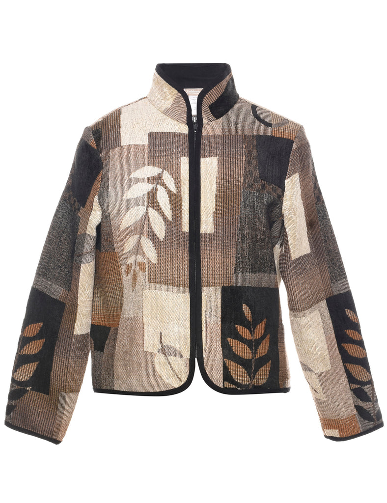 Leafy Print Tapestry Jacket - M