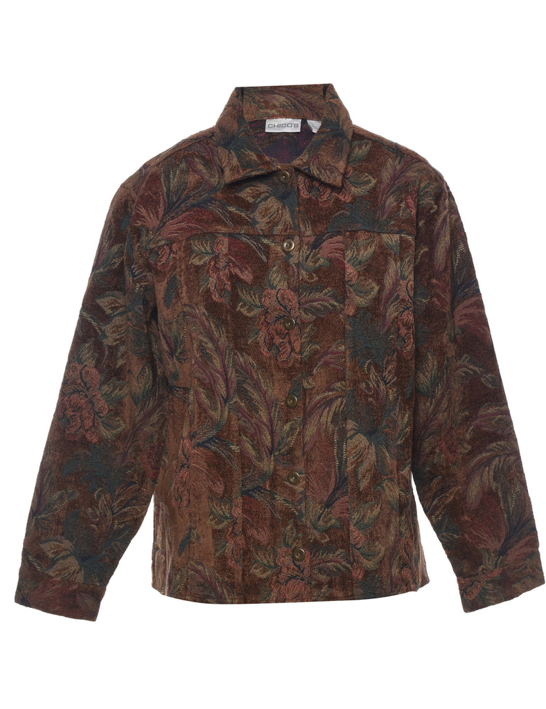 Leafy Print Tapestry Jacket - XL