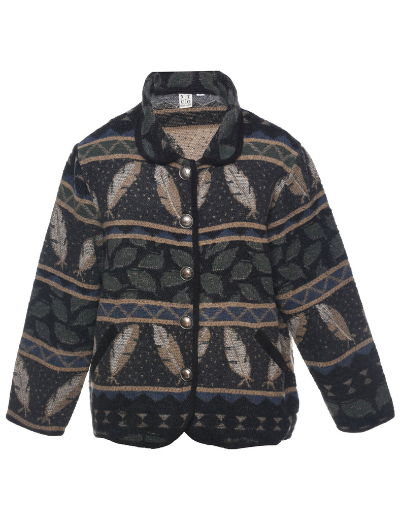 Leafy Print Tapestry Jacket - L
