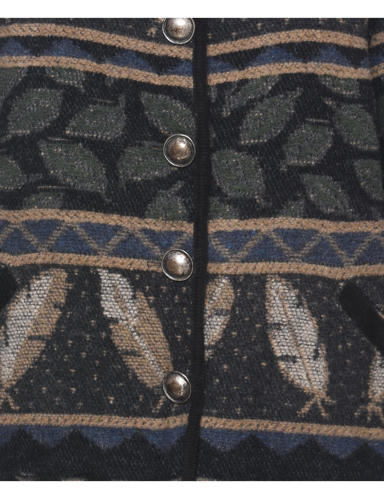 Leafy Print Tapestry Jacket - L