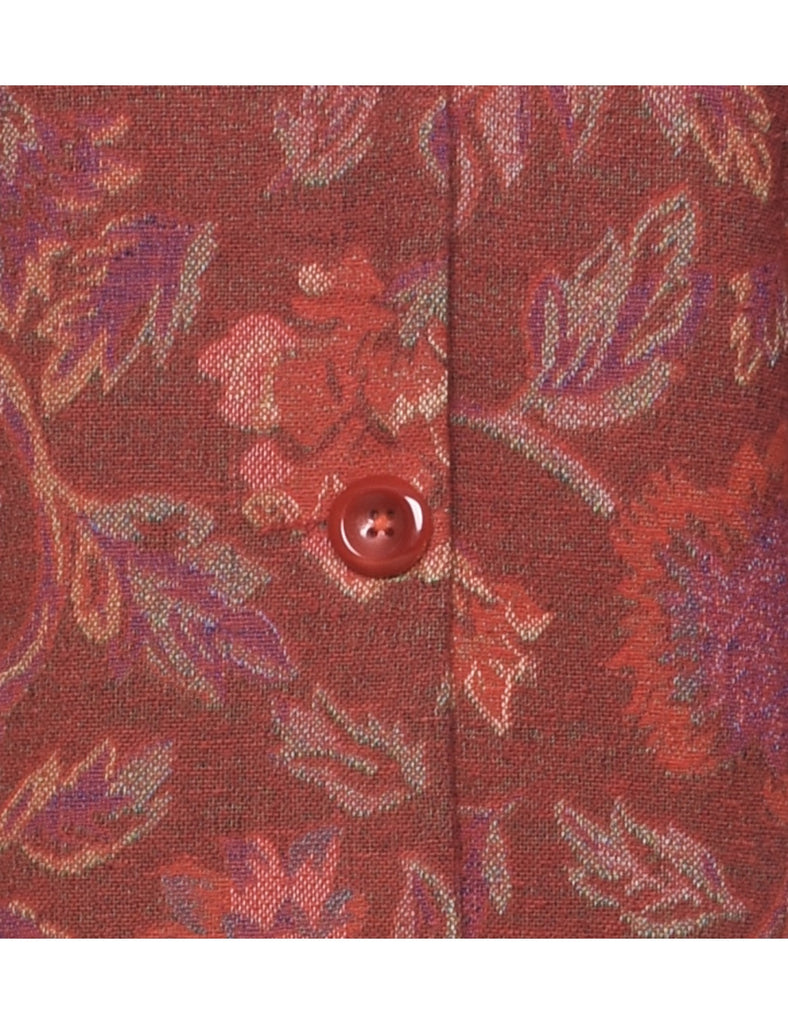 Leafy Print Tapestry Jacket - M