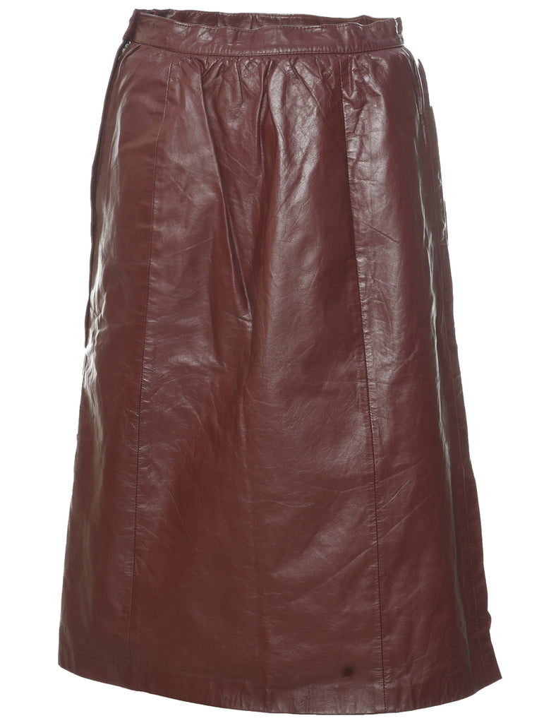 Leather A-Line Pencil Skirt - M
