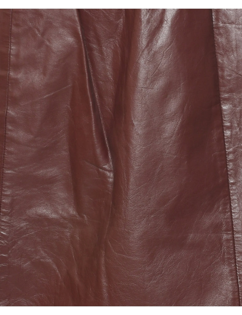 Leather A-Line Pencil Skirt - M