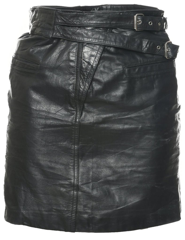 Leather A-line Skirt - S