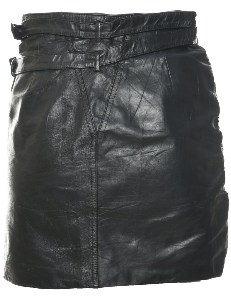 Leather A-line Skirt - S