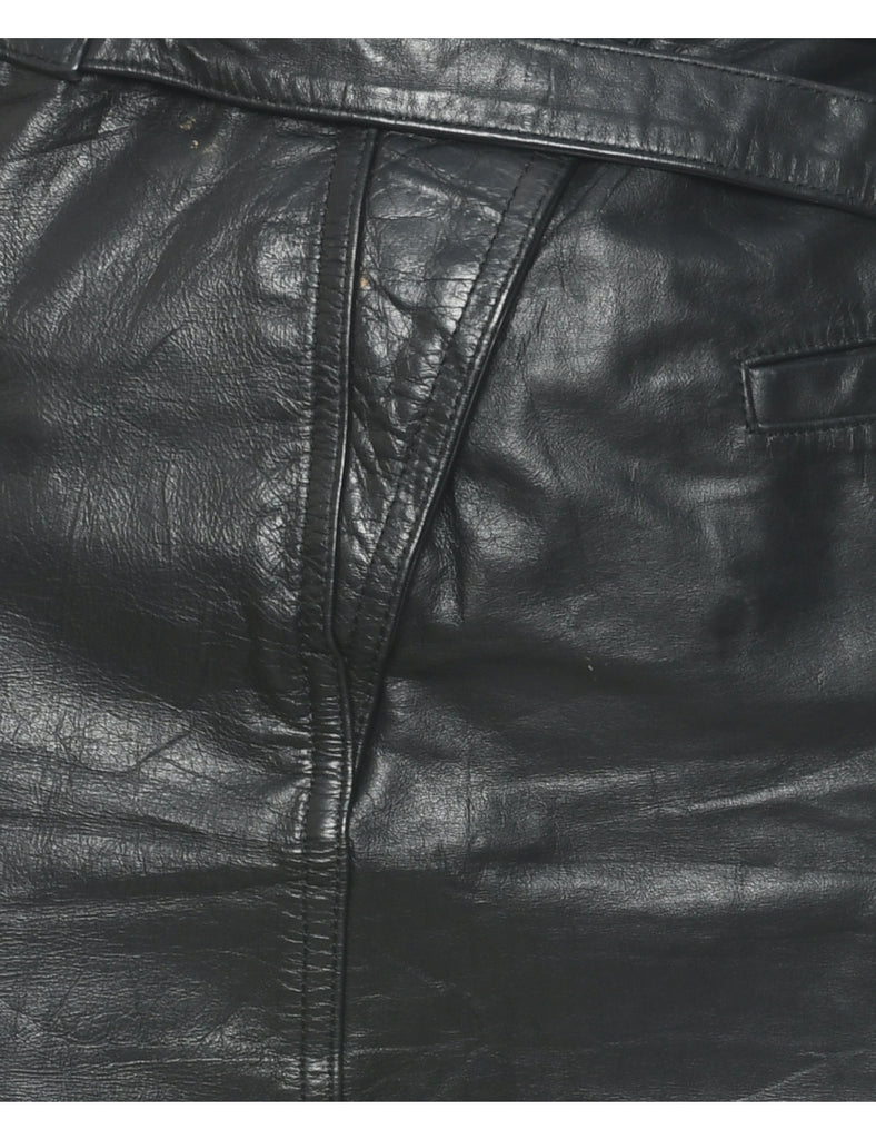 Leather A-line Skirt - S