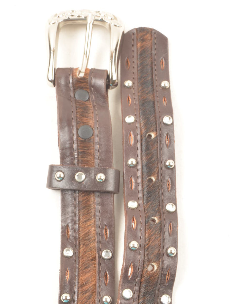 Leather Brown Waist Belt - L