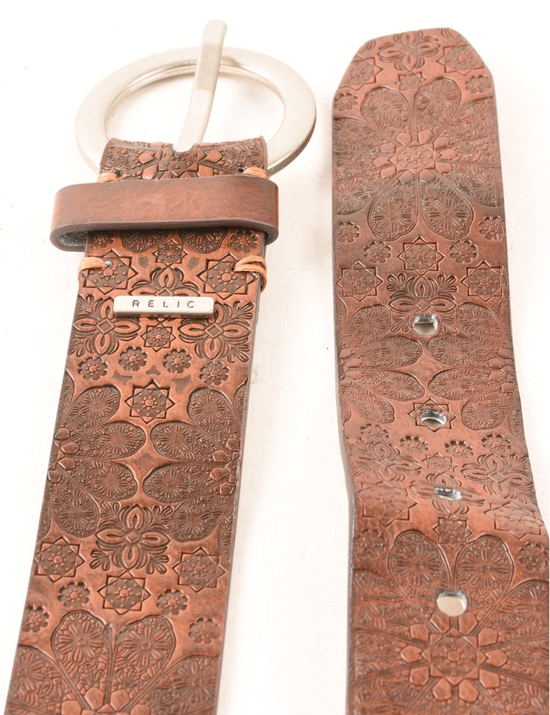 Leather Embossed Belt - M