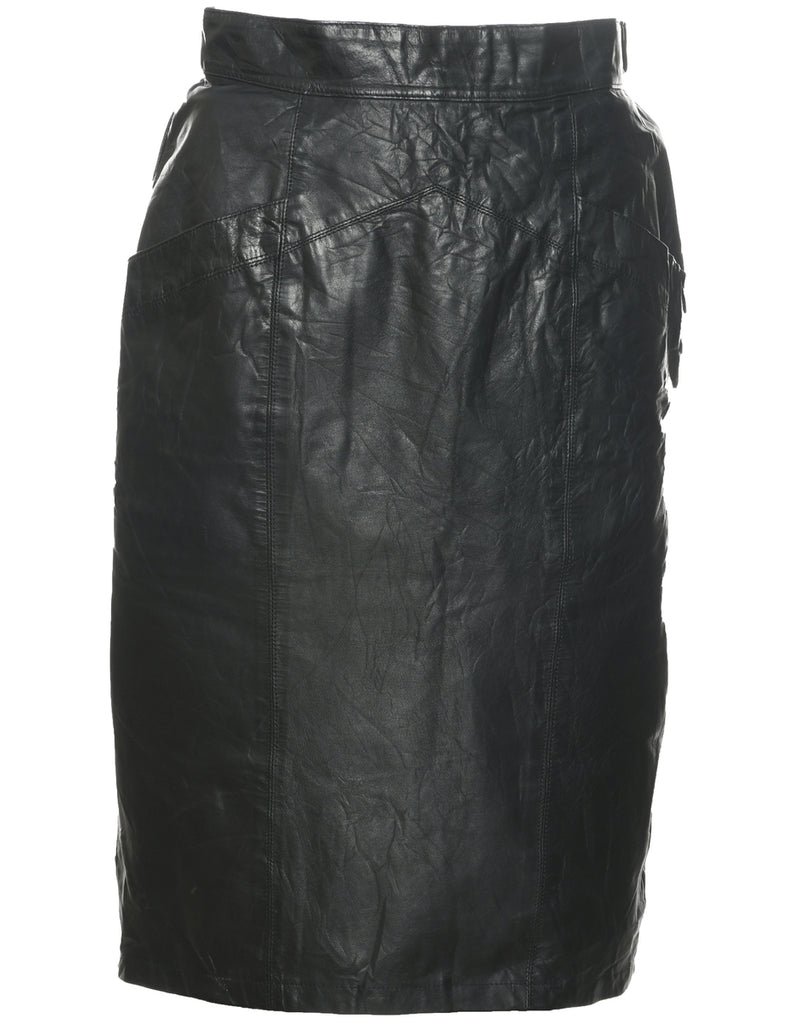 Leather Pencil Skirt - M