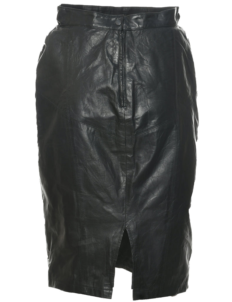 Leather Pencil Skirt - M